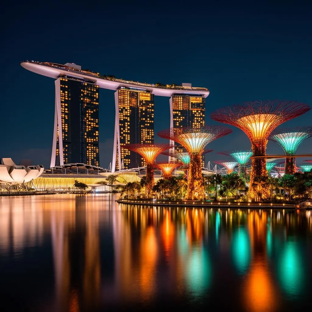 Singapore Marina Bay at night